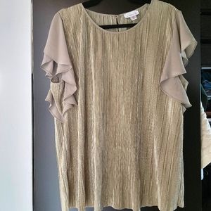 Jaclyn Smith Shimmery Gold Blouse